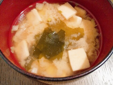 野菜＆ワカメ＆高野豆腐のお味噌汁